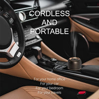 Premium Cordless Essential Oil Diffuser (Space Grey) |  Chic Aluminum Alloy Luxury Diffuser Humidifier | 65Ml Capacity, 3 Lighting Modes, Rechargeable, Battery Powered, Portable