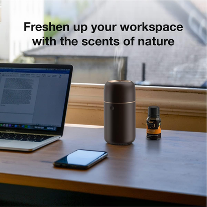 Premium Cordless Essential Oil Diffuser (Space Grey) |  Chic Aluminum Alloy Luxury Diffuser Humidifier | 65Ml Capacity, 3 Lighting Modes, Rechargeable, Battery Powered, Portable
