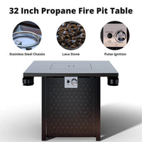 Fire Pits Outdoor Gas Fire Pit, 50,000 BTU Steel Fire Table