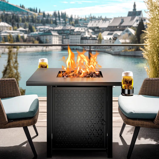 Fire Pits Outdoor Gas Fire Pit, 50,000 BTU Steel Fire Table