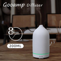200ML Ceramic Diffuser,Aromatherapy Diffuser,Essential Oil Diffuser with 7 Color Lights Auto Shut off for Home Office Room, White Base (1/3/6/ON Hrs Working Time)