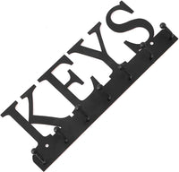 Key Holder Wall Mounted Key Hooks for Wall Decorative with 7 Hooks Black Metal Key Organizer Rack Hanger for Entryway, Front Door, Hallway, Office 10X3.7 Inches