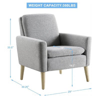 Cristyle 29'' Wide Upholstered Linen Arm Accent Chair