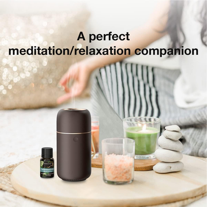 Premium Cordless Essential Oil Diffuser (Space Grey) |  Chic Aluminum Alloy Luxury Diffuser Humidifier | 65Ml Capacity, 3 Lighting Modes, Rechargeable, Battery Powered, Portable