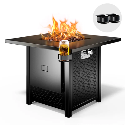 Fire Pits Outdoor Gas Fire Pit, 50,000 BTU Steel Fire Table