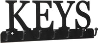 Key Holder Wall Mounted Key Hooks for Wall Decorative with 7 Hooks Black Metal Key Organizer Rack Hanger for Entryway, Front Door, Hallway, Office 10X3.7 Inches